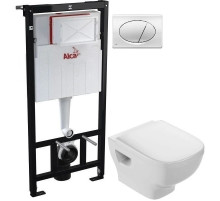 Комплект подвесной унитаз Jacob Delafon Struktura EDF102-00 + E4272-00 + система инсталляции AlcaPlast AM101/11203:1RUSSETM71