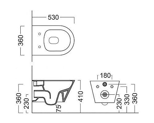 Купить Комплект подвесной унитаз Kerama Marazzi Plaza Modern PLMR.wc.02 + PLM1.seat.02WHT + система инсталляции Grohe 38772001 в магазине сантехники Santeh-Crystal.ru