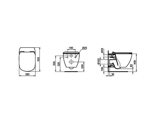 Заказать Комплект подвесной унитаз Ideal Standard Tesi T007901 + T352701 + система инсталляции TECE 9300302 + 9240401 в магазине сантехники Santeh-Crystal.ru