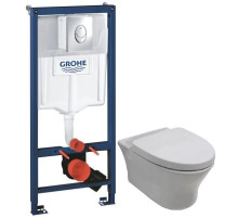 Комплект подвесной унитаз Noken Hotels N399999901 + N356330439 + система инсталляции Grohe 38721001