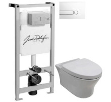 Комплект подвесной унитаз Noken Hotels N399999901 + N356330439 + система инсталляции Jacob Delafon E5504-NF + E4326-00