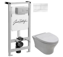 Комплект подвесной унитаз Noken Hotels N399999901 + N356330439 + система инсталляции Jacob Delafon E5504-NF + E4316-00