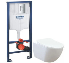 Комплект подвесной унитаз Creavit Free FE322-11CB00E-0000 + KC0903.02.0000E + система инсталляции Grohe 38772001