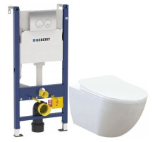 Комплект подвесной унитаз Creavit Free FE322-11CB00E-0000 + KC0903.02.0000E + система инсталляции Geberit 458.124.21.1