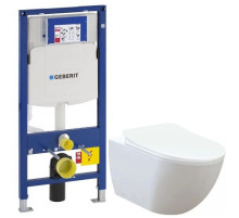 Комплект подвесной унитаз Creavit Free FE322-11CB00E-0000 + KC0903.02.0000E + система инсталляции Geberit 111.300.00.5