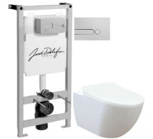 Комплект подвесной унитаз Creavit Free FE322-11CB00E-0000 + KC0903.02.0000E + система инсталляции Jacob Delafon E5504-NF + E4326-CP