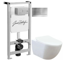 Комплект подвесной унитаз Creavit Free FE322-11CB00E-0000 + KC0903.02.0000E + система инсталляции Jacob Delafon E5504-NF + E4316-CP
