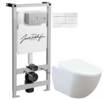 Комплект подвесной унитаз Creavit Free FE322-11CB00E-0000 + KC0903.02.0000E + система инсталляции Jacob Delafon E5504-NF + E4316-00