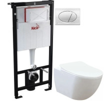 Комплект подвесной унитаз Creavit Free FE322-11CB00E-0000 + KC0903.02.0000E + система инсталляции AlcaPlast AM101/11203:1RUSSETM71