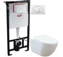 Комплект подвесной унитаз Creavit Free FE322-11CB00E-0000 + KC0903.02.0000E + система инсталляции AlcaPlast AM101/11203:1RUSSETM70