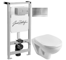 Комплект подвесной унитаз Santek Бореаль 1.WH30.1.977 + система инсталляции Jacob Delafon E5504-NF + E4316-CP