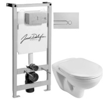 Комплект подвесной унитаз Santek Бореаль 1.WH30.2.205 + система инсталляции Jacob Delafon E5504-NF + E4326-CP