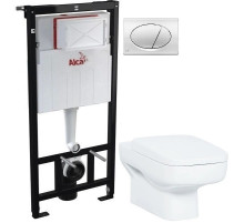 Комплект подвесной унитаз Creavit Sphinx SP320-11CB00E-0000 + KC1803.01.0000E + система инсталляции AlcaPlast AM101/11203:1RUSSETM71