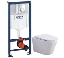 Комплект подвесной унитаз Esbano Clavel ESUPCLAVW + система инсталляции Grohe 38721001