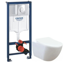 Комплект подвесной унитаз Creavit Free FE320-11CB00E-0000 + KC0903.02.0000E + система инсталляции Grohe 38721001