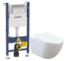 Комплект подвесной унитаз Creavit Free FE320-11CB00E-0000 + KC0903.02.0000E + система инсталляции Geberit 458.124.21.1