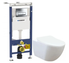 Комплект подвесной унитаз Creavit Free FE320-11CB00E-0000 + KC0903.02.0000E + система инсталляции Geberit 458.125.21.1