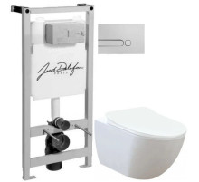 Комплект подвесной унитаз Creavit Free FE320-11CB00E-0000 + KC0903.02.0000E + система инсталляции Jacob Delafon E5504-NF + E4326-CP