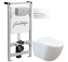 Комплект подвесной унитаз Creavit Free FE320-11CB00E-0000 + KC0903.02.0000E + система инсталляции Jacob Delafon E5504-NF + E4326-00