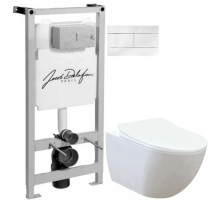 Комплект подвесной унитаз Creavit Free FE320-11CB00E-0000 + KC0903.02.0000E + система инсталляции Jacob Delafon E5504-NF + E4316-00