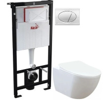 Комплект подвесной унитаз Creavit Free FE320-11CB00E-0000 + KC0903.02.0000E + система инсталляции AlcaPlast AM101/11203:1RUSSETM71