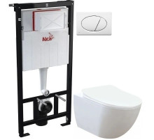 Комплект подвесной унитаз Creavit Free FE320-11CB00E-0000 + KC0903.02.0000E + система инсталляции AlcaPlast AM101/11203:1RUSSETM70