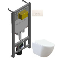 Комплект подвесной унитаз Creavit Free FE320-11CB00E-0000 + KC0903.02.0000E + система инсталляции Jacob Delafon E29025-NF + E29026-01R