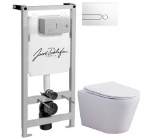 Комплект подвесной унитаз Esbano Clavel ESUPCLAVW + система инсталляции Jacob Delafon E5504-NF + E4326-CP