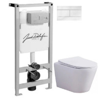 Комплект подвесной унитаз Esbano Clavel ESUPCLAVW + система инсталляции Jacob Delafon E5504-NF + E4316-00