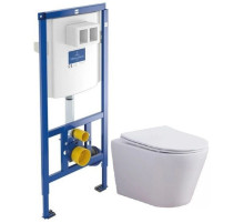 Комплект подвесной унитаз Esbano Clavel ESUPCLAVW + система инсталляции Villeroy & Boch 92246100