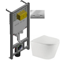 Комплект подвесной унитаз Teka Nexos 117320001 + система инсталляции E29025-NF + E29027-CP