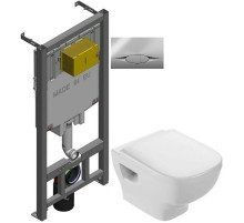 Комплект подвесной унитаз Jacob Delafon Struktura EDF102-00 + E4272-00 + система инсталляции Jacob Delafon E29025-NF + E29027-CP