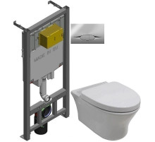 Комплект подвесной унитаз Noken Hotels N399999901 + N356330439 + система инсталляции Jacob Delafon E29025-NF + E29027-CP