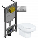 Комплект подвесной унитаз Creavit Sphinx SP320-11CB00E-0000 + KC1803.01.0000E + система инсталляции Jacob Delafon E29025-NF + E29027-CP