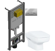 Комплект подвесной унитаз Creavit Sphinx SP320-11CB00E-0000 + KC1803.01.0000E + система инсталляции Jacob Delafon E29025-NF + E29027-CP