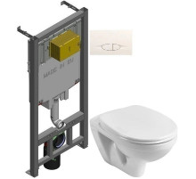 Комплект подвесной унитаз Santek Бореаль 1.WH30.1.977 + система инсталляции Jacob Delafon E29025-NF + E29026-01R