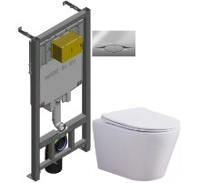 Комплект подвесной унитаз Esbano Clavel ESUPCLAVW + система инсталляции Jacob Delafon E29025-NF + E29027-CP