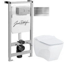 Комплект подвесной унитаз Creavit Bull BL320-11CB00E-0000 + KC0603.01.0000E + система инсталляции Jacob Delafon E5504-NF + E4316-CP