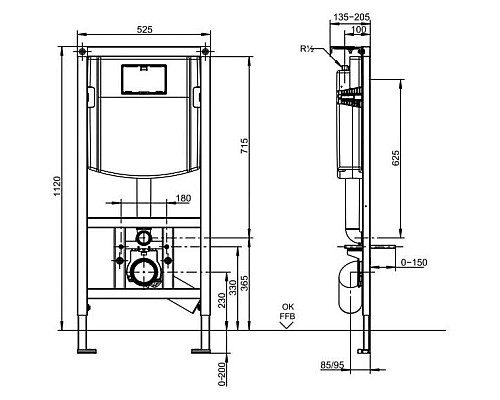 Приобрести Комплект подвесной унитаз Creavit Bull BL320-11CB00E-0000 + KC0603.01.0000E + система инсталляции Villeroy & Boch 92246100 в магазине сантехники Santeh-Crystal.ru