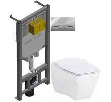 Комплект подвесной унитаз Creavit Bull BL320-11CB00E-0000 + KC0603.01.0000E + система инсталляции Jacob Delafon E29025-NF + E29027-CP