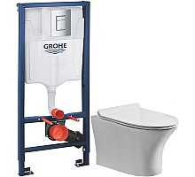 Комплект подвесной унитаз Orange C01-100W + система инсталляции Grohe 38772001