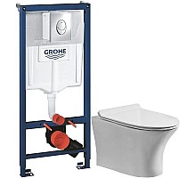 Комплект подвесной унитаз Orange C01-100W + система инсталляции Grohe 38721001