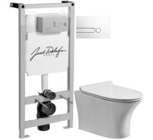 Комплект подвесной унитаз Orange C01-100W + система инсталляции Jacob Delafon E5504-NF + E4326-00