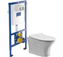 Комплект подвесной унитаз Orange C01-100W + система инсталляции Villeroy & Boch 92246100