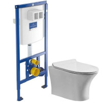 Комплект подвесной унитаз Orange C01-100W + система инсталляции Villeroy & Boch 92246100