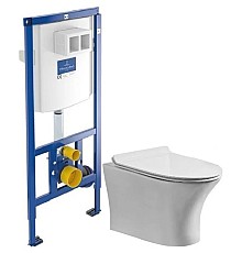 Комплект подвесной унитаз Orange C01-100W + система инсталляции Villeroy & Boch 92246100