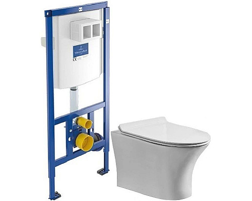 Приобрести Комплект подвесной унитаз Orange C01-100W + система инсталляции Villeroy & Boch 92246100 в магазине сантехники Santeh-Crystal.ru