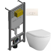 Комплект подвесной унитаз Am.Pm Spirit 2.0 C701700WH + C707857WH + система инсталляции Jacob Delafon E29025-NF + E29026-01R