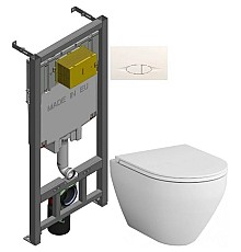 Комплект подвесной унитаз Am.Pm Spirit 2.0 C701700WH + C707857WH + система инсталляции Jacob Delafon E29025-NF + E29026-01R