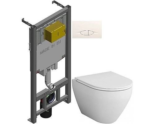 Приобрести Комплект подвесной унитаз Am.Pm Spirit 2.0 C701700WH + C707857WH + система инсталляции Jacob Delafon E29025-NF + E29026-01R в магазине сантехники Santeh-Crystal.ru